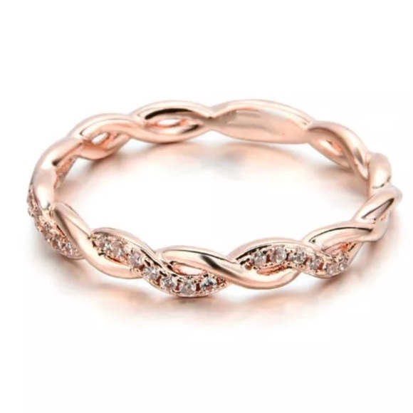 Jewelry - Rose Gold Plated White Sapphire Ring